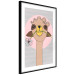 Poster Happy Llama - brown animal with a flower on an artistic colorful background 122757 additionalThumb 11