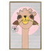 Poster Happy Llama - brown animal with a flower on an artistic colorful background 122757 additionalThumb 16