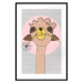 Poster Happy Llama - brown animal with a flower on an artistic colorful background 122757 additionalThumb 15