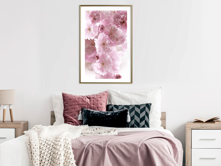 Poster Floral Mist - landscape with many pink flowers on a white background 122857 additionalImage 13