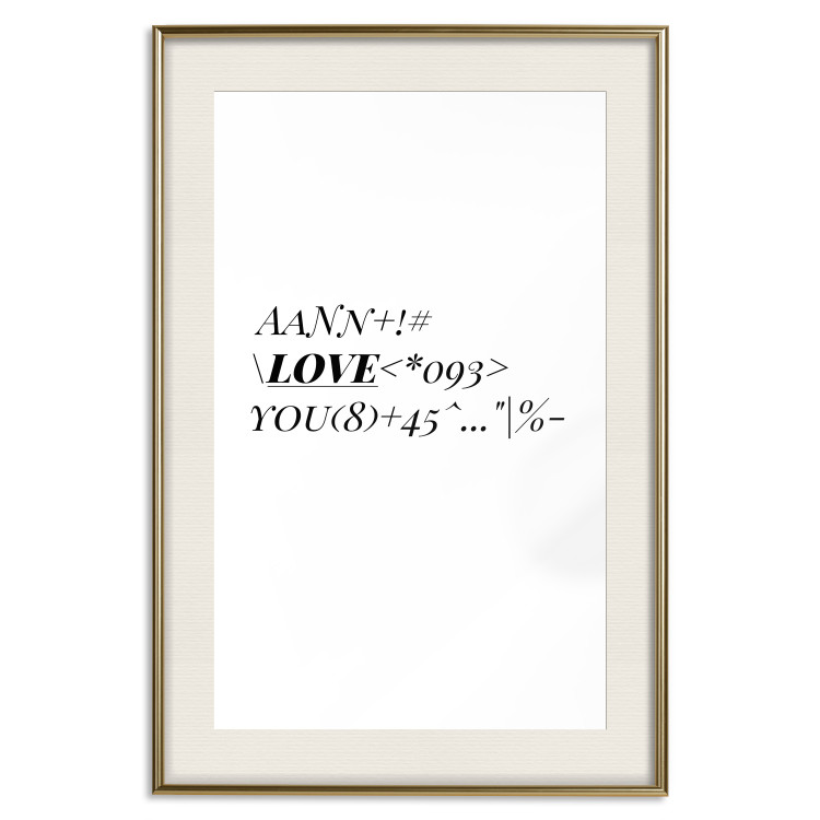 Poster Love Code - English text with numbers and symbols on a white background 122957 additionalImage 19