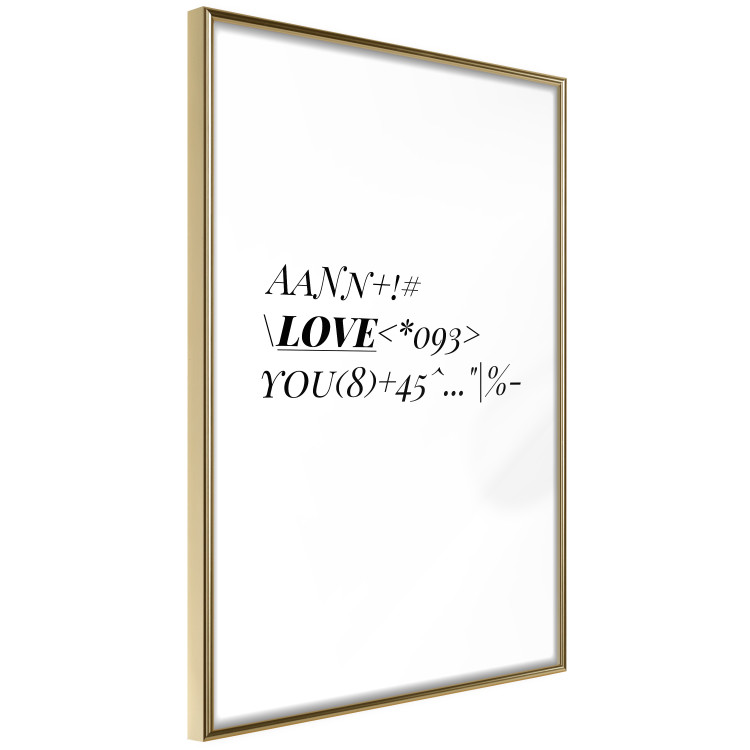 Poster Love Code - English text with numbers and symbols on a white background 122957 additionalImage 14
