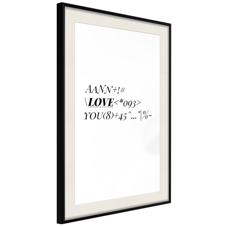Poster Love Code - English text with numbers and symbols on a white background 122957 additionalImage 3
