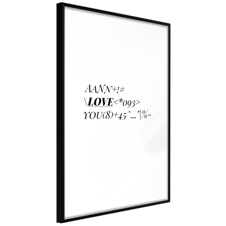 Poster Love Code - English text with numbers and symbols on a white background 122957 additionalImage 13