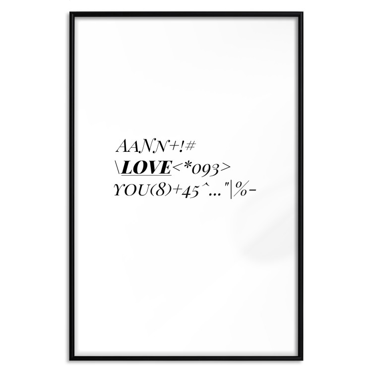 Poster Love Code - English text with numbers and symbols on a white background 122957 additionalImage 17
