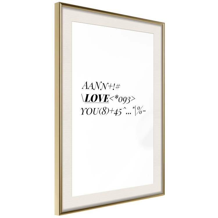 Poster Love Code - English text with numbers and symbols on a white background 122957 additionalImage 2