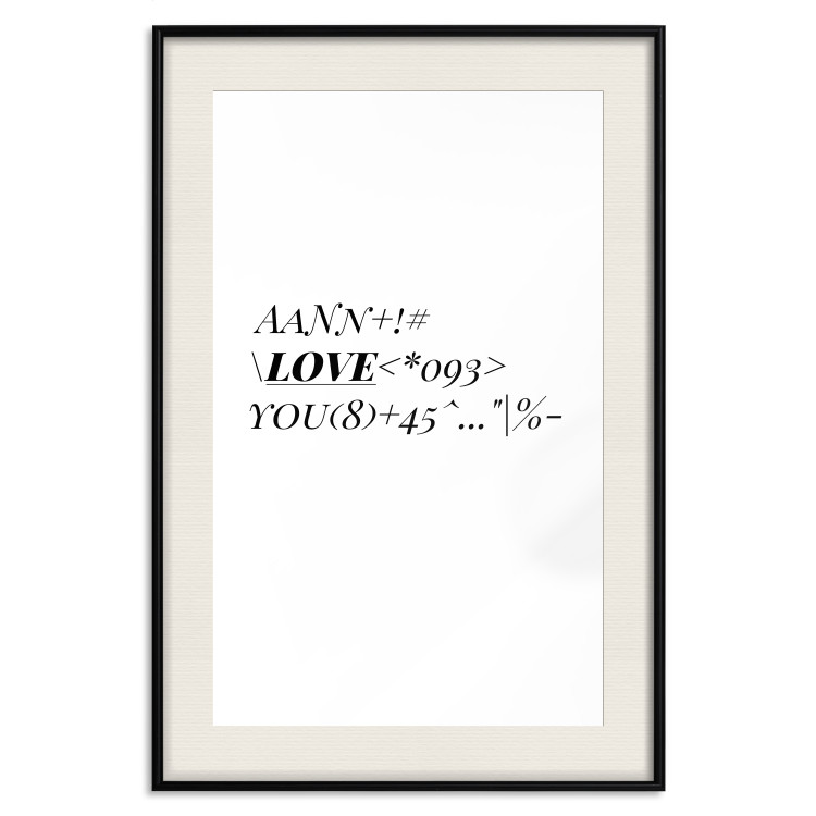 Poster Love Code - English text with numbers and symbols on a white background 122957 additionalImage 18