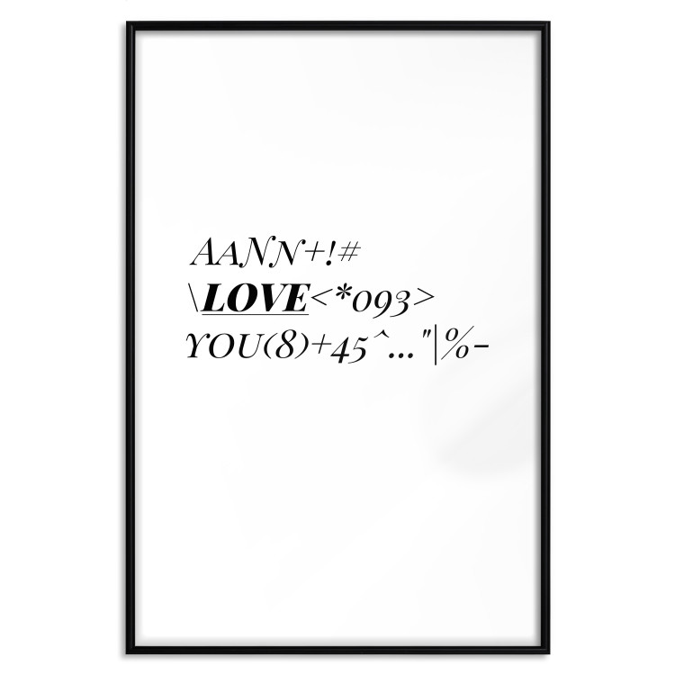 Poster Love Code - English text with numbers and symbols on a white background 122957 additionalImage 24