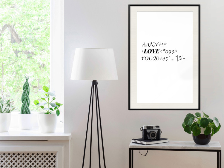 Poster Love Code - English text with numbers and symbols on a white background 122957 additionalImage 22