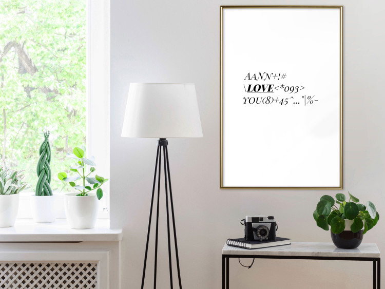 Poster Love Code - English text with numbers and symbols on a white background 122957 additionalImage 15