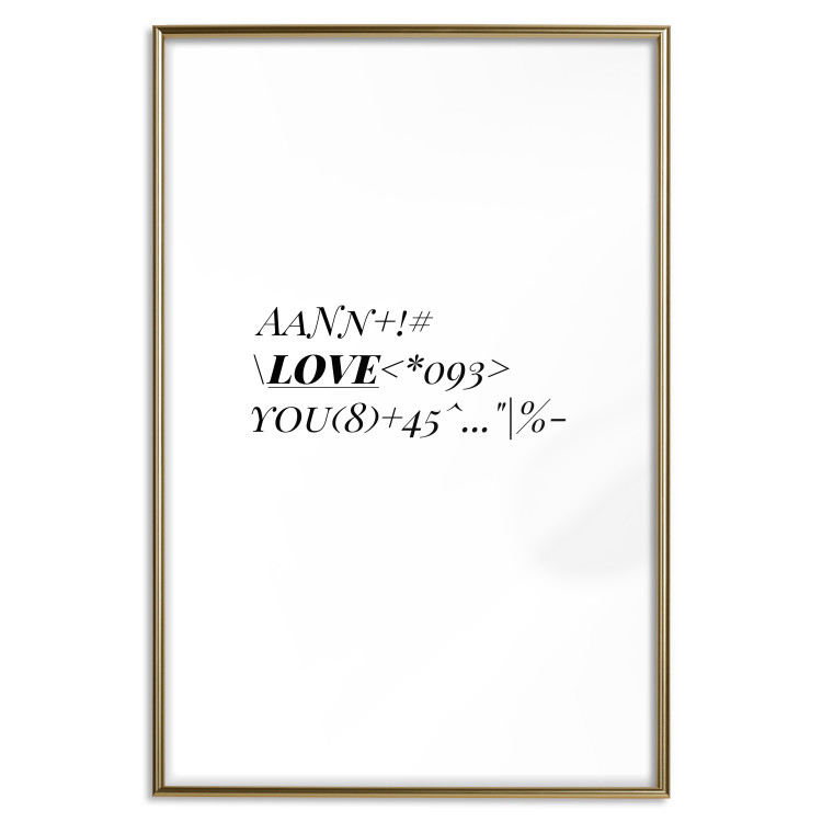 Poster Love Code - English text with numbers and symbols on a white background 122957 additionalImage 16