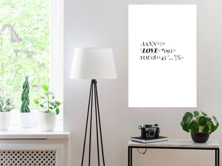 Poster Love Code - English text with numbers and symbols on a white background 122957 additionalImage 4