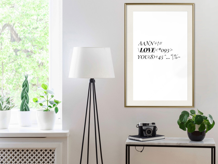 Poster Love Code - English text with numbers and symbols on a white background 122957 additionalImage 21