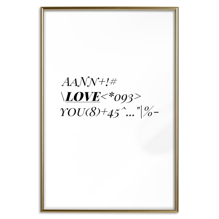 Poster Love Code - English text with numbers and symbols on a white background 122957 additionalImage 20