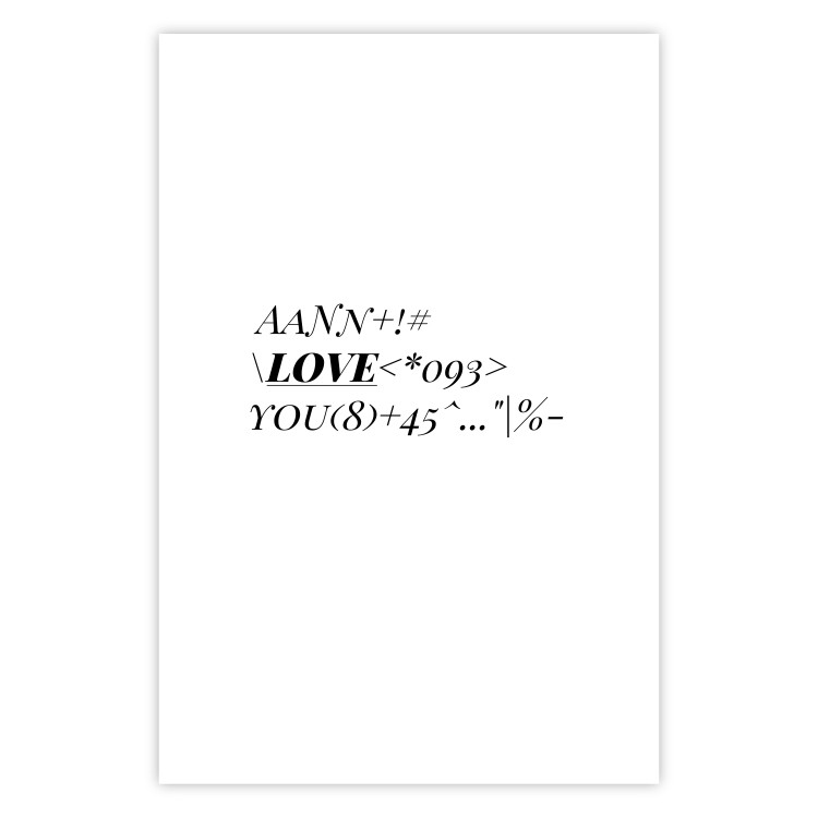 Poster Love Code - English text with numbers and symbols on a white background 122957 additionalImage 25