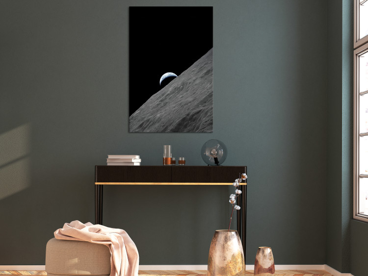 Canvas Print View of the Earth from the moon - a cosmic planet and cosmos landscape 123157 additionalImage 3