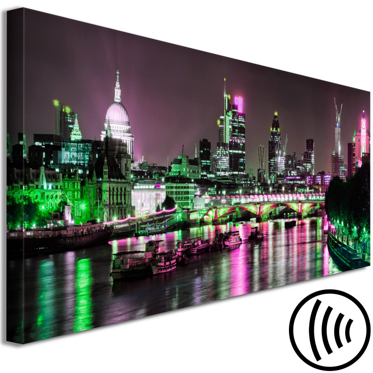 Canvas Night London - city panorama of London architecture and River Thames 123657 additionalImage 6