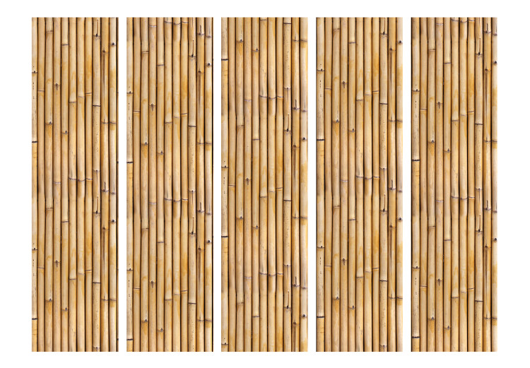 Folding Screen Amazonian Wall II (5-piece) - light brown bamboo sticks 124157 additionalImage 3