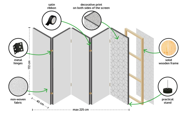 Folding Screen Amazonian Wall II (5-piece) - light brown bamboo sticks 124157 additionalImage 5