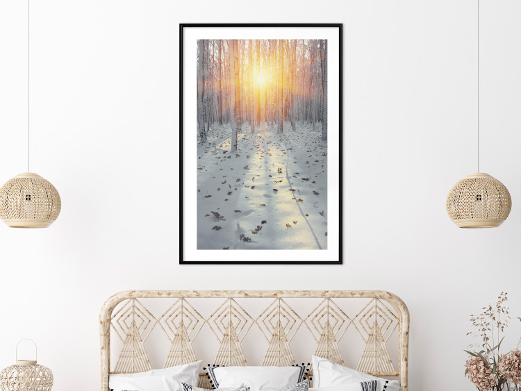 Wall Poster Winter Afternoon - forest in winter atmosphere against setting sun 124457 additionalImage 4