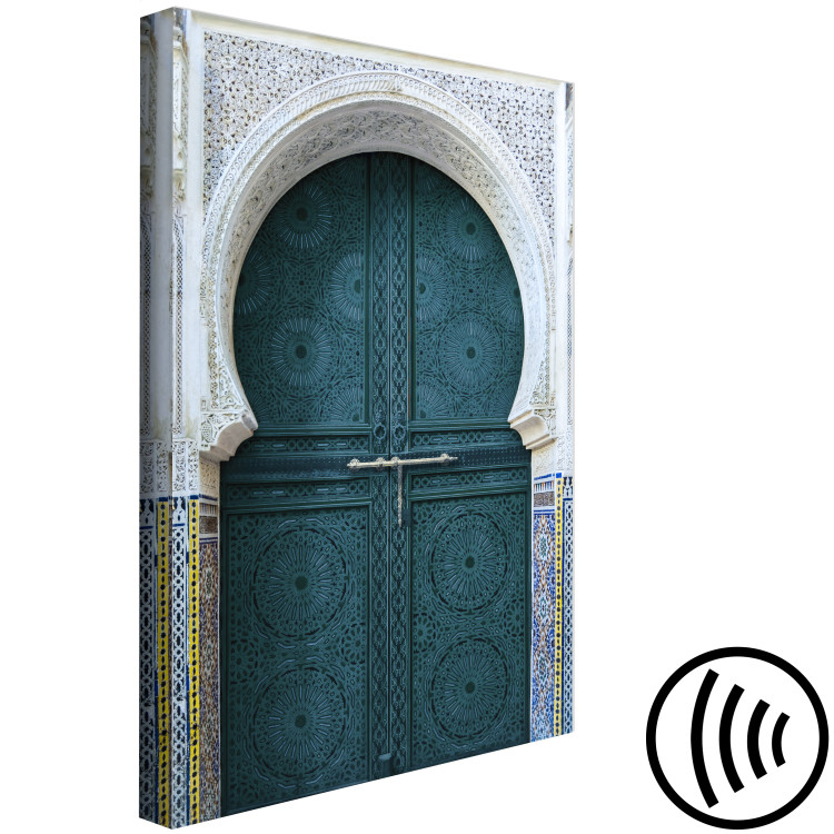 Canvas Art Print Moroccan, turquoise doors - a photograph of ethnic architecture 124957 additionalImage 6
