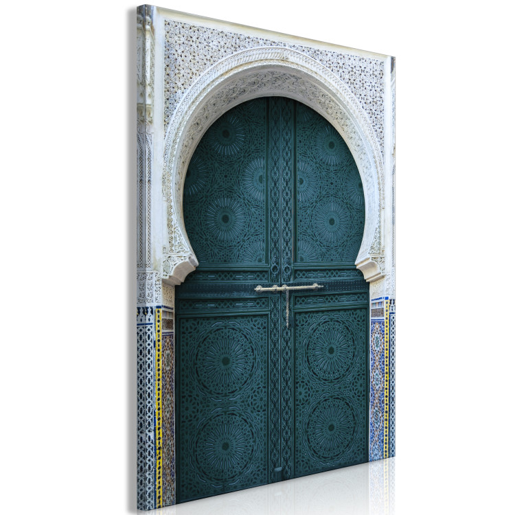 Canvas Art Print Moroccan, turquoise doors - a photograph of ethnic architecture 124957 additionalImage 2