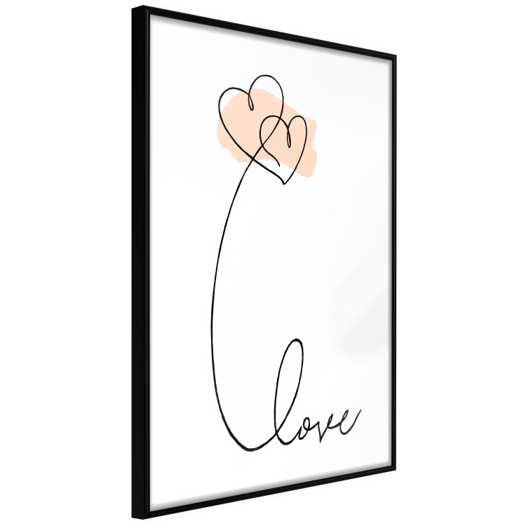 Wall Poster United in the Clouds - English text with hearts on a white background 125357 additionalImage 12