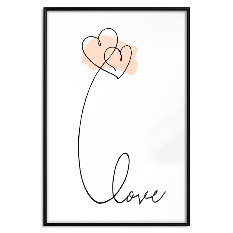 Wall Poster United in the Clouds - English text with hearts on a white background 125357 additionalImage 24
