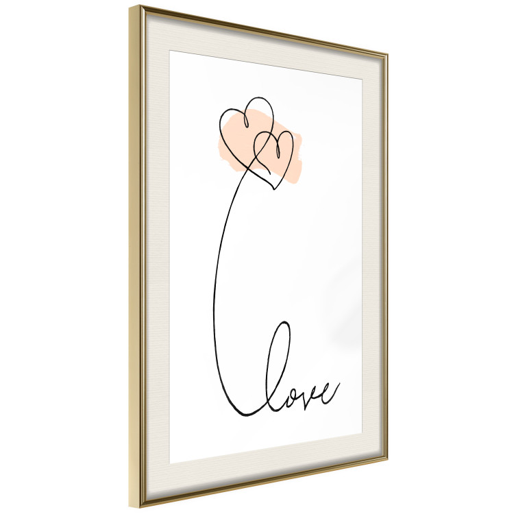 Wall Poster United in the Clouds - English text with hearts on a white background 125357 additionalImage 2