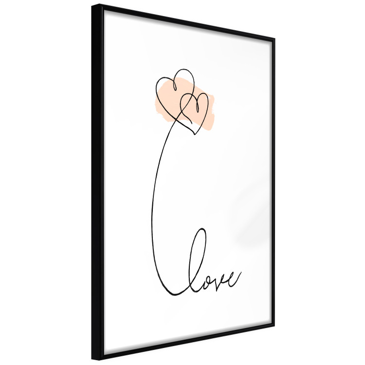 Wall Poster United in the Clouds - English text with hearts on a white background 125357 additionalImage 13