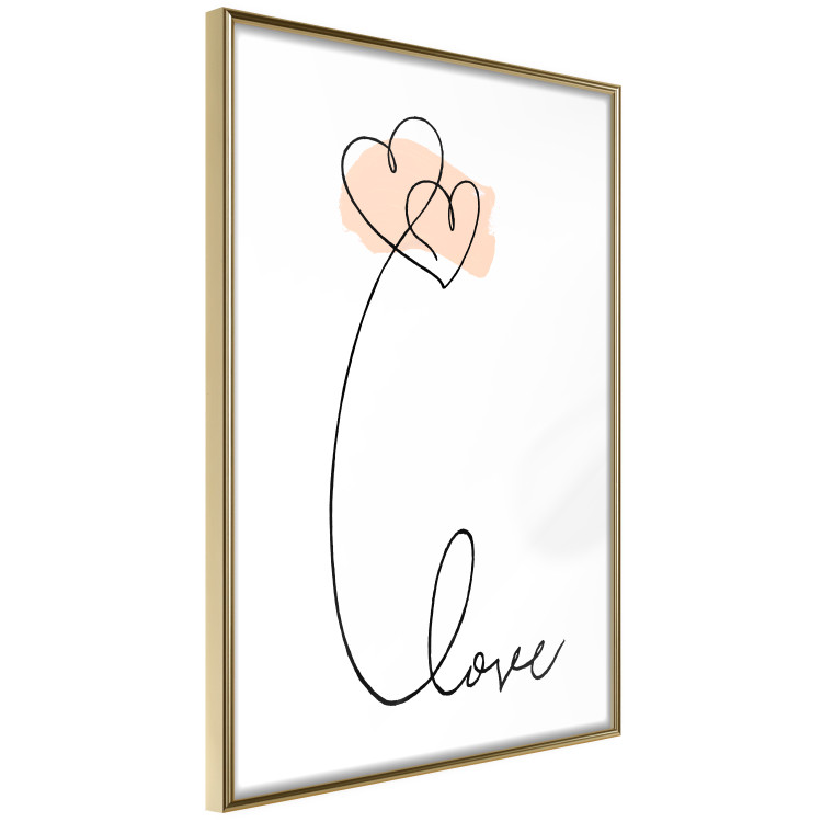 Wall Poster United in the Clouds - English text with hearts on a white background 125357 additionalImage 14