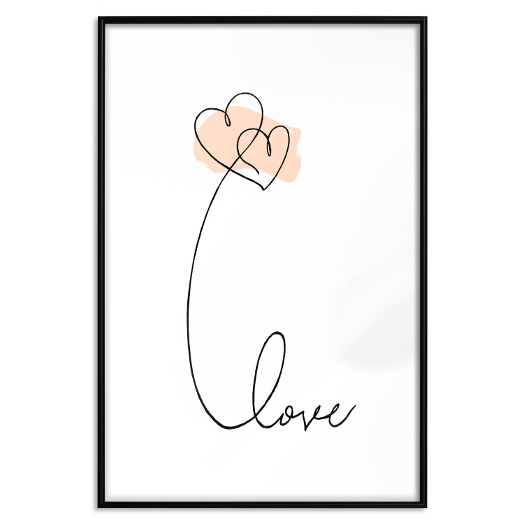 Wall Poster United in the Clouds - English text with hearts on a white background 125357 additionalImage 17