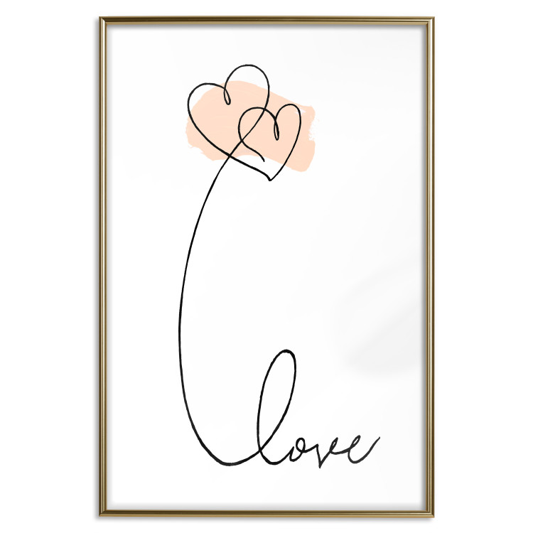 Wall Poster United in the Clouds - English text with hearts on a white background 125357 additionalImage 20