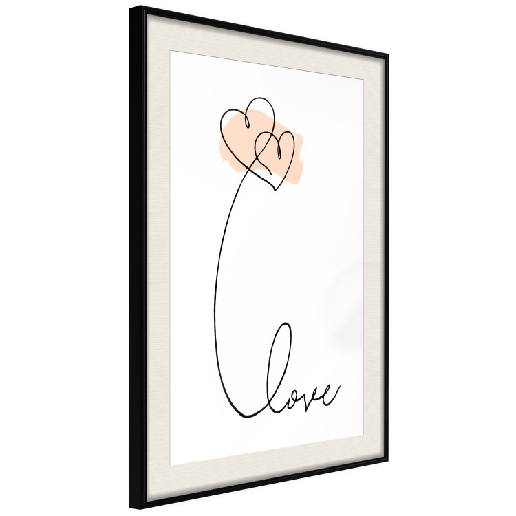 Wall Poster United in the Clouds - English text with hearts on a white background 125357 additionalImage 3