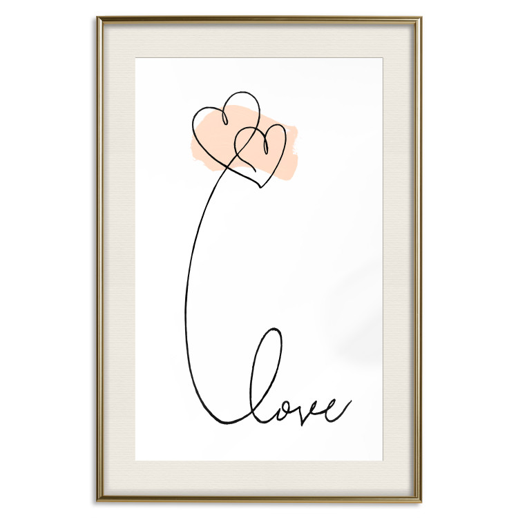 Wall Poster United in the Clouds - English text with hearts on a white background 125357 additionalImage 19
