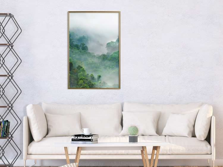 Wall Poster Exotic Adventure - landscape of a forest surrounded by mist on a mountain range 125757 additionalImage 7