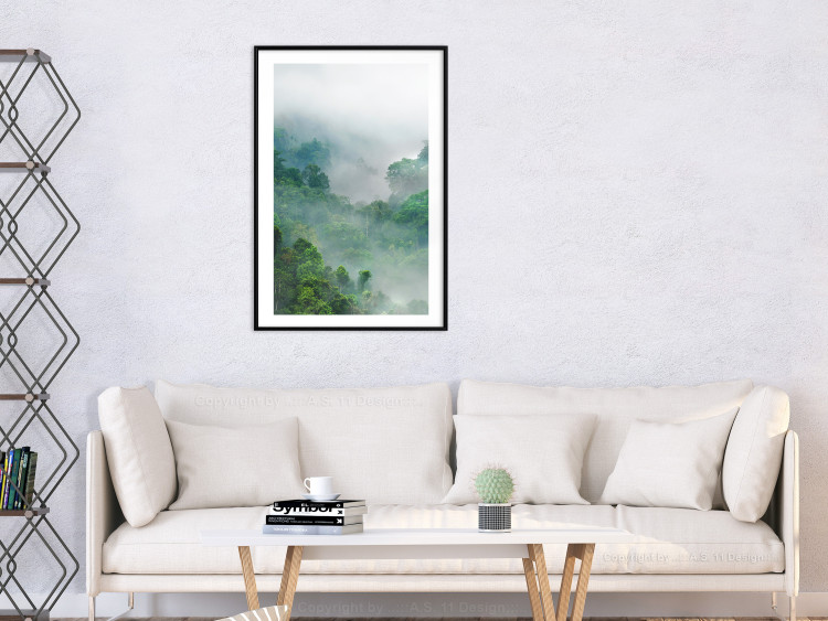 Wall Poster Exotic Adventure - landscape of a forest surrounded by mist on a mountain range 125757 additionalImage 4