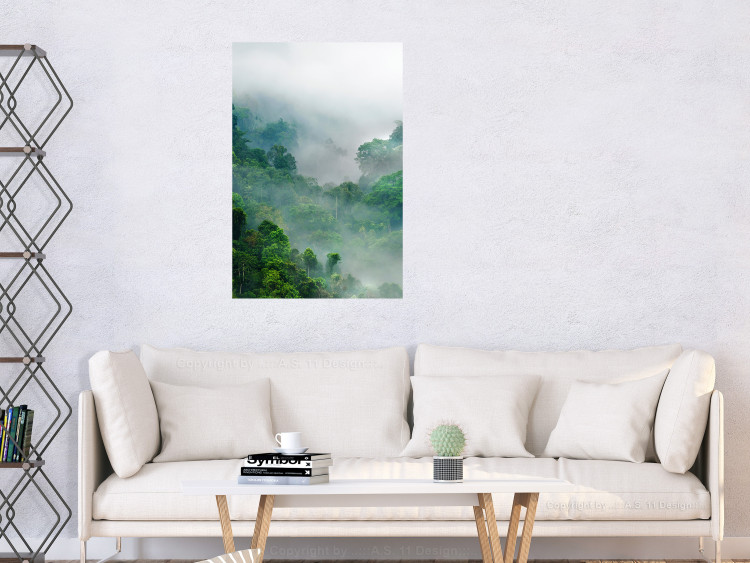 Wall Poster Exotic Adventure - landscape of a forest surrounded by mist on a mountain range 125757 additionalImage 23