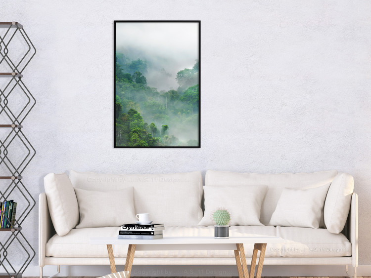 Wall Poster Exotic Adventure - landscape of a forest surrounded by mist on a mountain range 125757 additionalImage 3