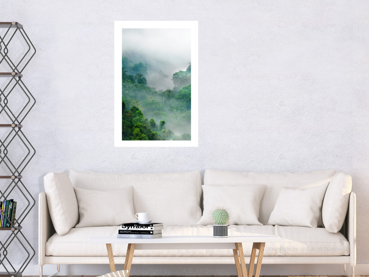 Wall Poster Exotic Adventure - landscape of a forest surrounded by mist on a mountain range 125757 additionalImage 4