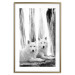 Poster Forest Love - pair of wolves lying on a rock in black and white style 126357 additionalThumb 14