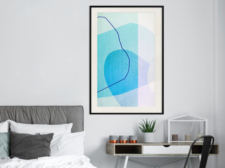 Poster Azure Butterfly - abstract composition on a blue texture 126557 additionalImage 24