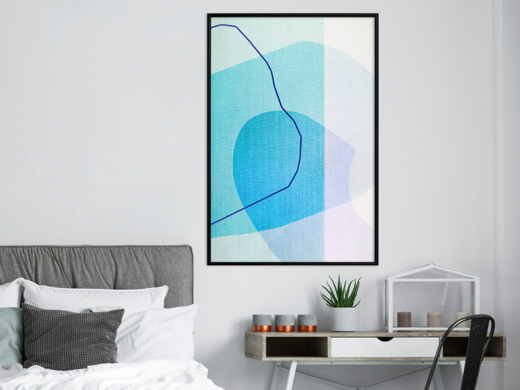 Poster Azure Butterfly - abstract composition on a blue texture 126557 additionalImage 4