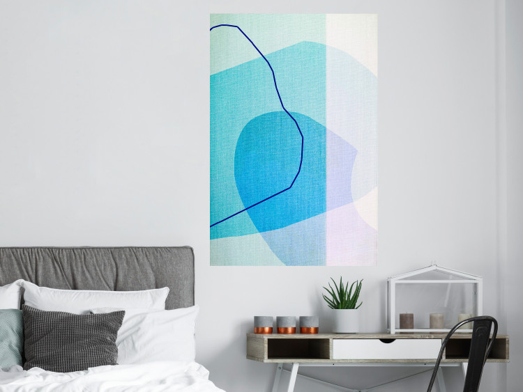 Poster Azure Butterfly - abstract composition on a blue texture 126557 additionalImage 2