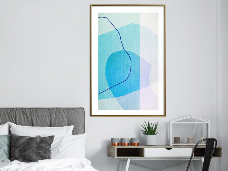 Poster Azure Butterfly - abstract composition on a blue texture 126557 additionalImage 13