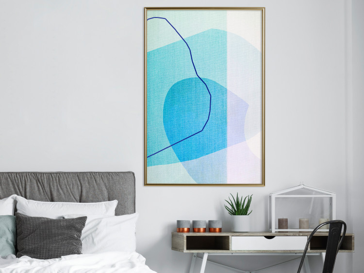 Poster Azure Butterfly - abstract composition on a blue texture 126557 additionalImage 5