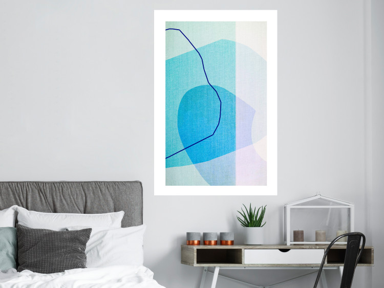 Poster Azure Butterfly - abstract composition on a blue texture 126557 additionalImage 3