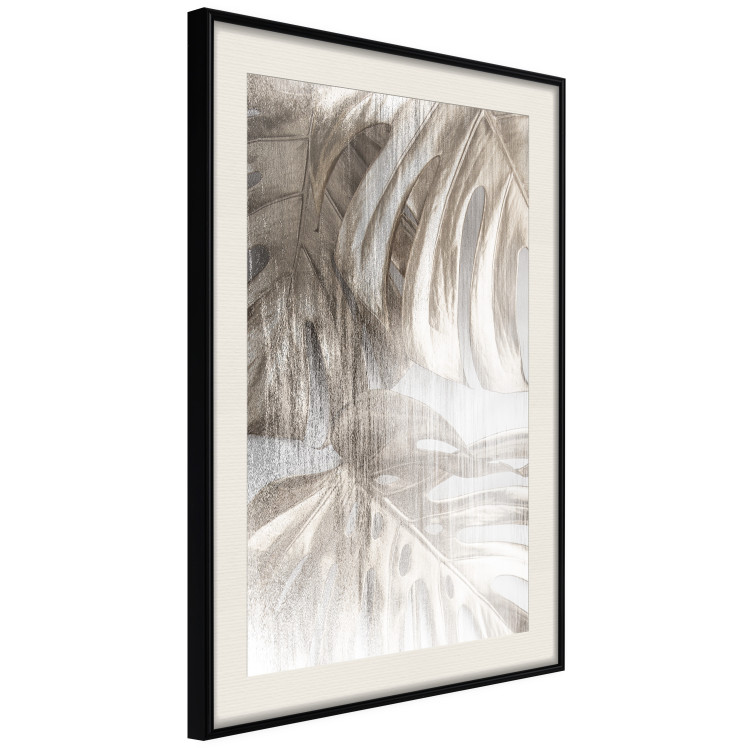 Wall Poster Rough Nature - plant with monstera leaves on blurred texture 127957 additionalImage 4