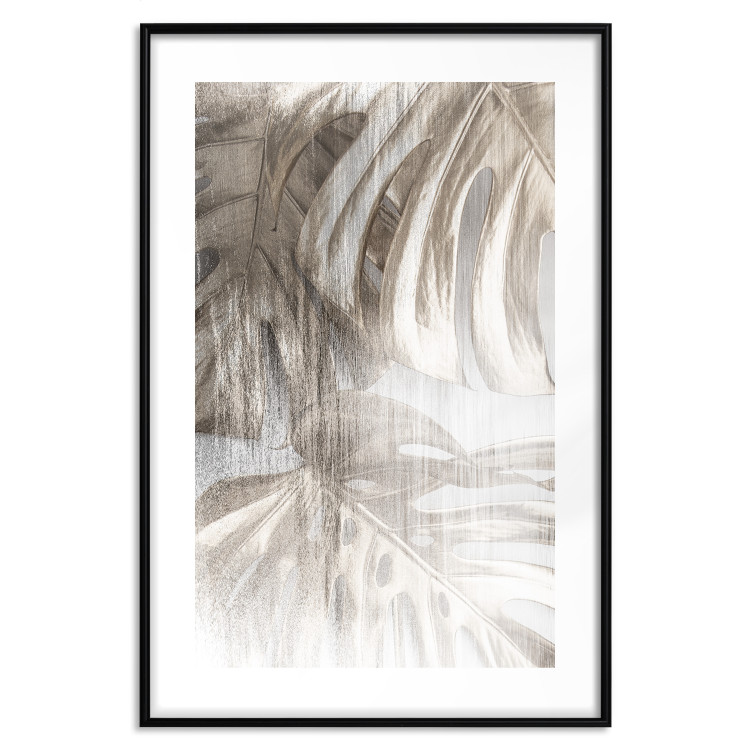 Wall Poster Rough Nature - plant with monstera leaves on blurred texture 127957 additionalImage 16
