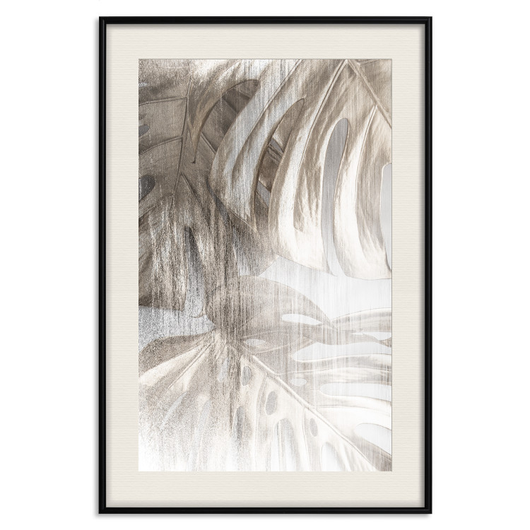Wall Poster Rough Nature - plant with monstera leaves on blurred texture 127957 additionalImage 21